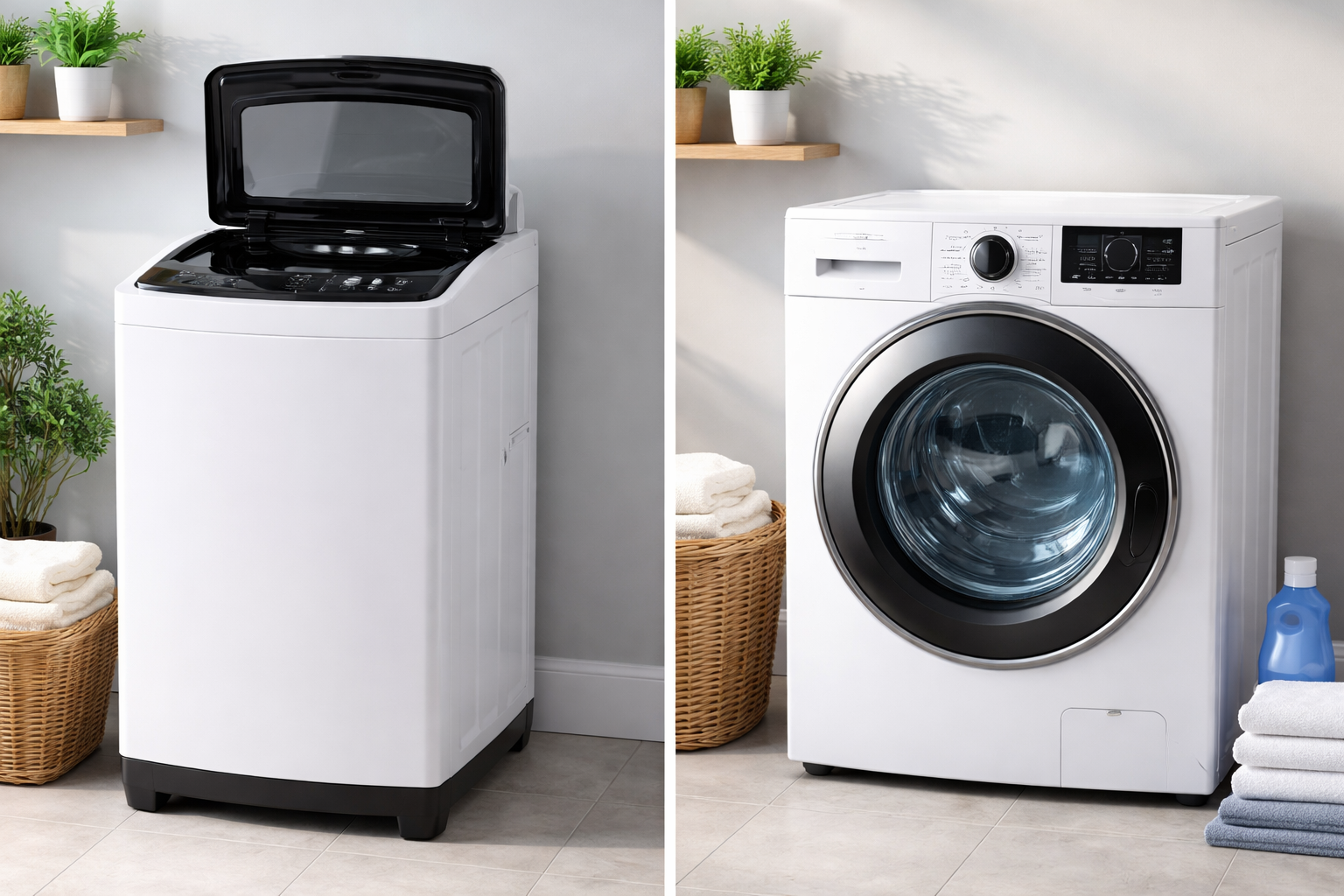 So sánh máy giặt cửa đứng và cửa ngang
